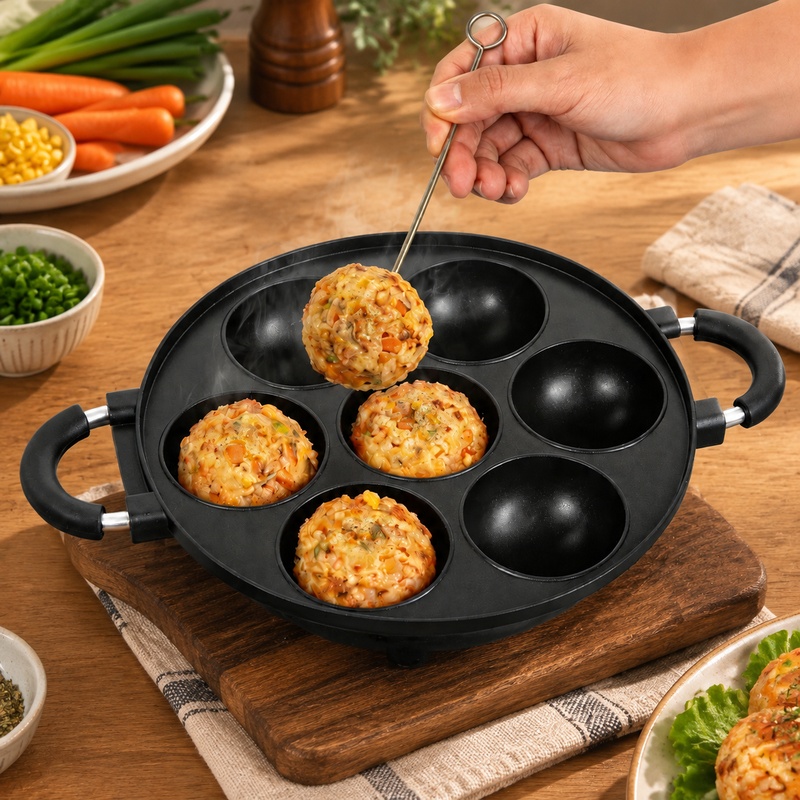Mini Pancake Griddle - Алюминиевая форма на 7 ячеек для